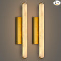 Alabaster Wall Sconces Set of Two, 25in Brass Alabaster Sconce, Modern Spanish by RINGRAIN