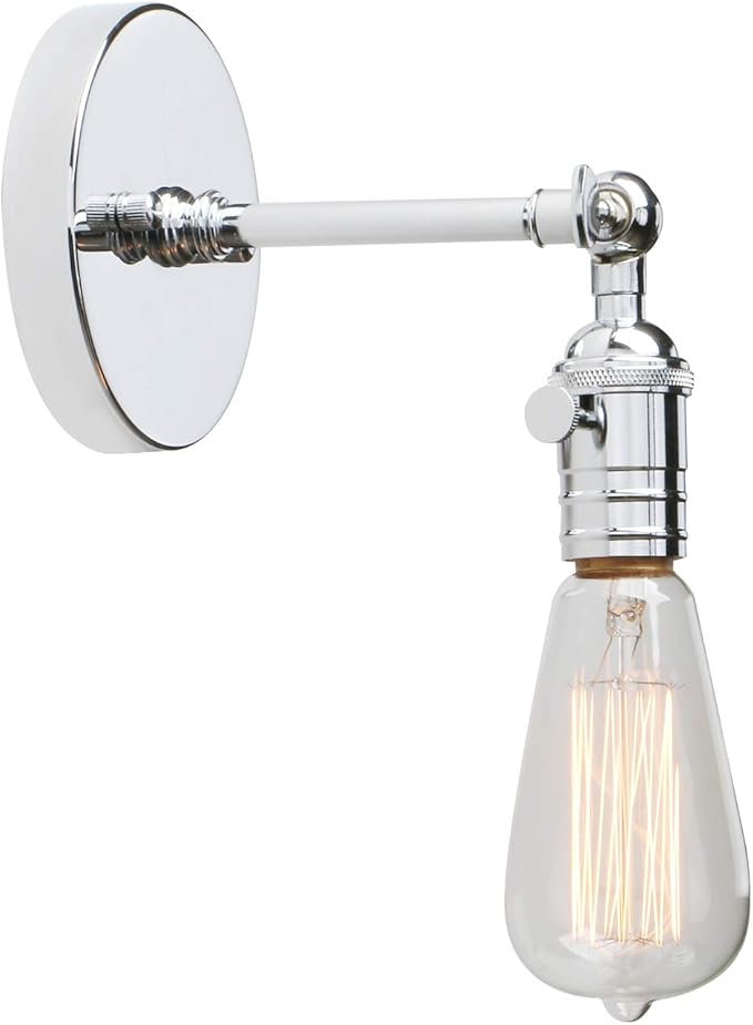 Permo Vintage Industrial Pole Wall Mount Mini Single Sconce Metal Wall Sconces by PERMO