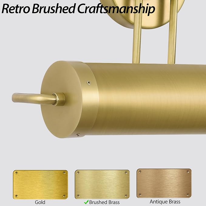18in Picture Lights Hardwired Brass Picture Light, 360°Rotatable Art Light - Image 5