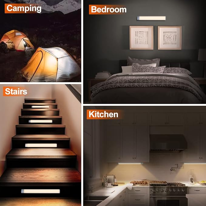 PRIORARE Under Cabinet Lighting 54 LED Motion Sensor Closet Light, 2500mAh - Image 7
