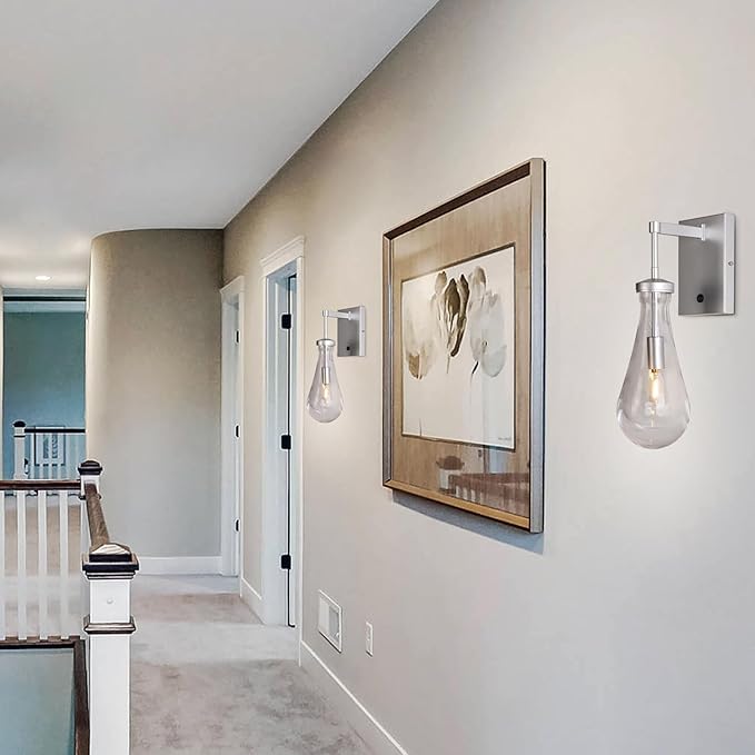HuisMier Nickel Wall Sconces, Modern Raindrop Wall Sconce - Image 7