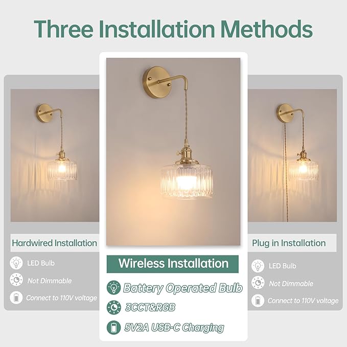 Battery Operated Wall Sconce - Image 2