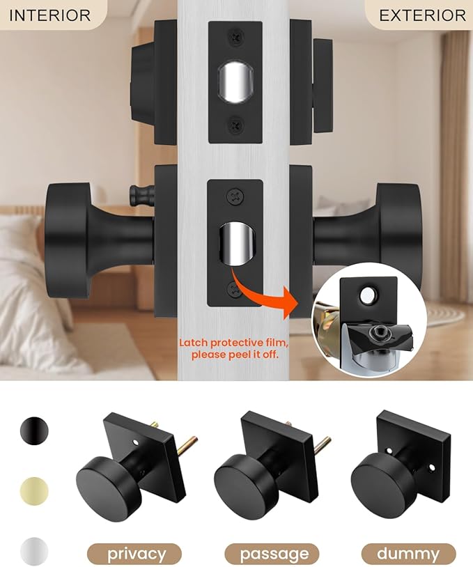 Haidms Matte Black Door Knob - Image 4