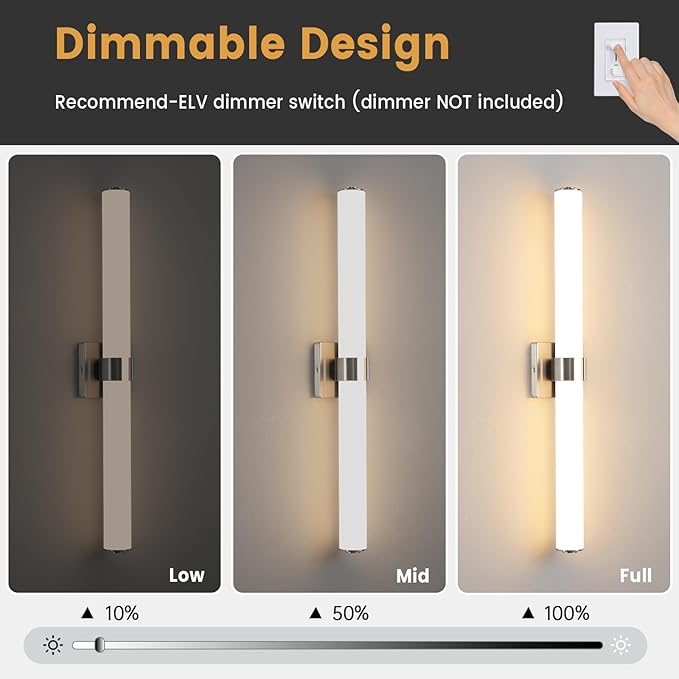 Bathroom Vanity Light Fixtures 31IN Brushed Nickel Bathroom Lights Over Mirror - Image 8