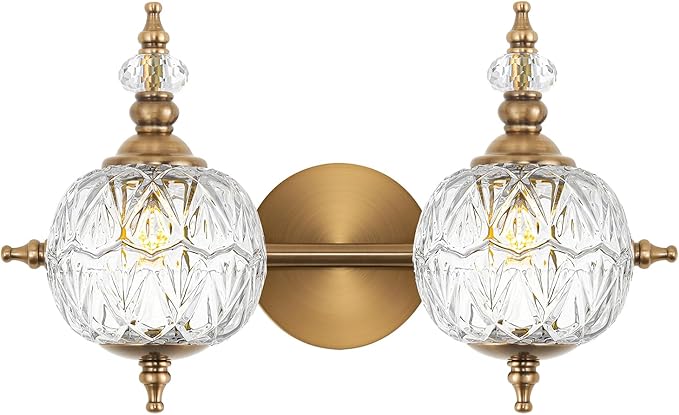 Brushed Gold Bathroom Vanity Light Fixture Vintage Style by Ditoon