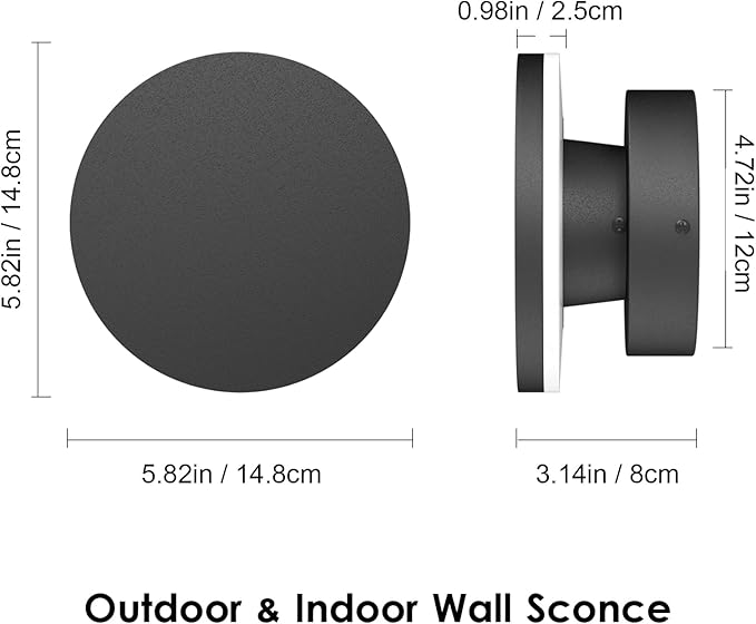 LED Wall Light Indoor Outdoor Modern Sconce Black Modern Outdoor Wall Lights - Image 6