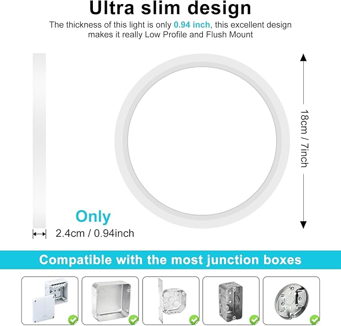 Libtit 12Pack 7Inch Led Ceiling Light - Image 7