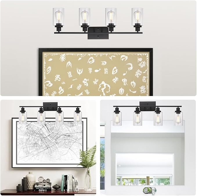 MELUCEE 4 Lights Sconces Wall Lighting Black - Image 5