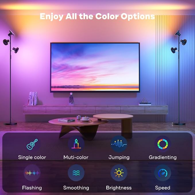 RGB Floor Lamp, 36W Bright LED Standing Lamp - Image 2