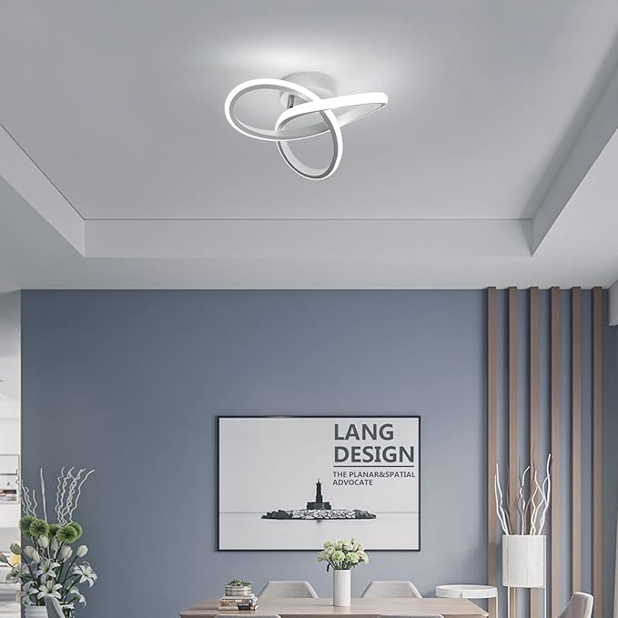 Modern LED Ceiling Light, 6500K White Light Spiral Aluminum Flush Mount Ceiling - Image 3