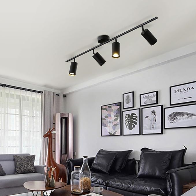BOKT Matte Black Track Ceiling Light Modern 4-Lights LED Track Lighting Kit - Image 6