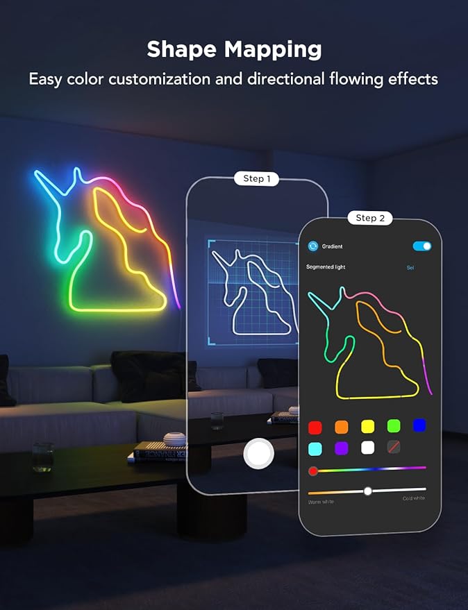 Govee RGBIC Neon Lights, LED Smart Neon Rope Light 2 Works - Image 2