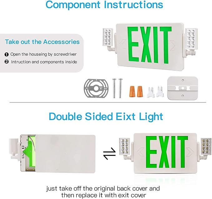 Spectsun 8 Packs Exit Signs - Image 3