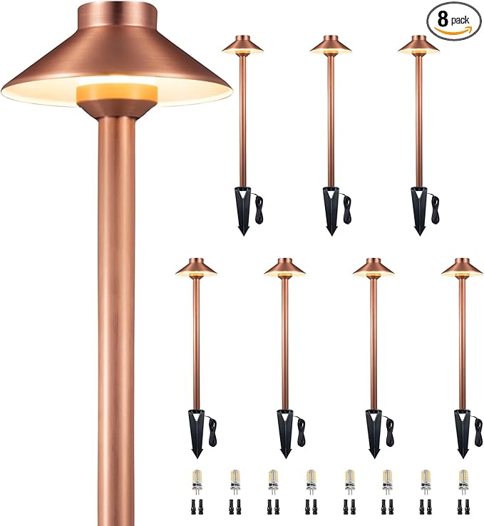 Gardenreet Brass Low Voltage Copper Garden Lights, Outdoor Pathway Light by Gardenreet