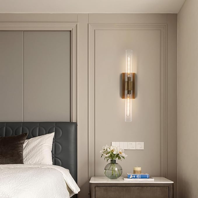 24.8" L Minimalist Style Wall Sconces 2-Lights Brass Wall Lights Fixtures - Image 6
