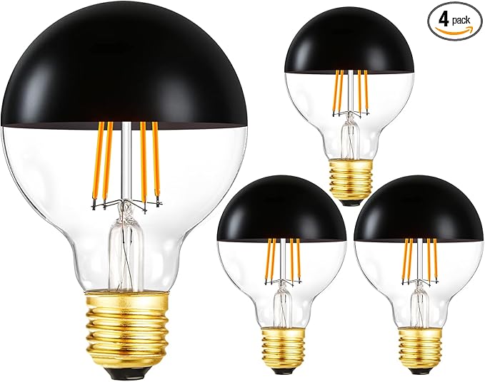 Leools Dimmable Half Black Light Bulb, Anti Glare LED Light Bulbs, 2700k Warm by LEOOLS