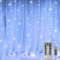 Curtain Lights 300 LED String Lights, Hanging Window Lights USB Powered 8 Mode by Vicila