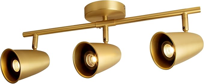 Aisilan LED 3-Light Track Lighting Fixtures Ceiling, Brushed Gold GU10 Track by AisilanLighting