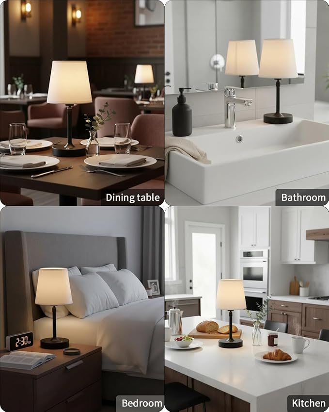 Cordless Table Lamp Rechargeable Touch Black Mini Small Lamp Adjustable Height - Image 6