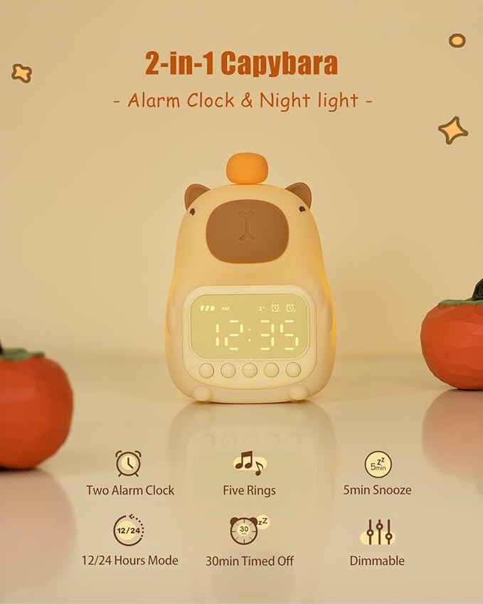 Capybara Alarm Clock with Night Light - Image 2