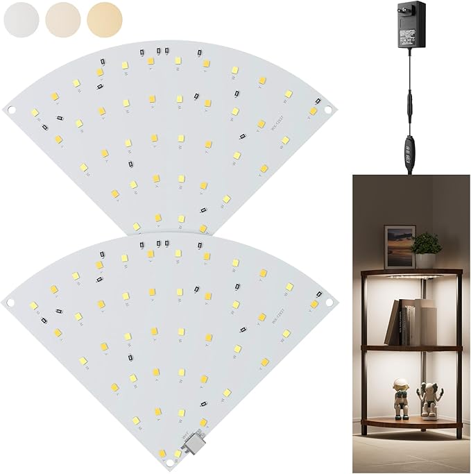 2-Pack Under Shelf Lighting for 3 Tier Corner Shelf Stand, Ultra-Bright 10 by Little+Joke