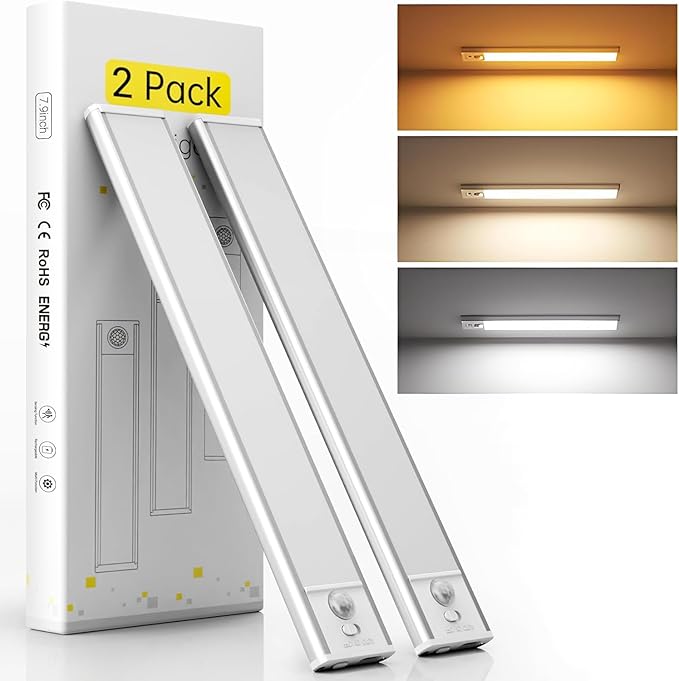 Under Cabinet Lights, Motion Sensor Magnetic LED Light, 8 inch 1000mAh by Hyrion