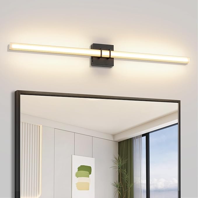Modern Black Vanity Light Bar 40 Inch, 30W 5CCT Dimmable Bathroom Light by BRKNIT