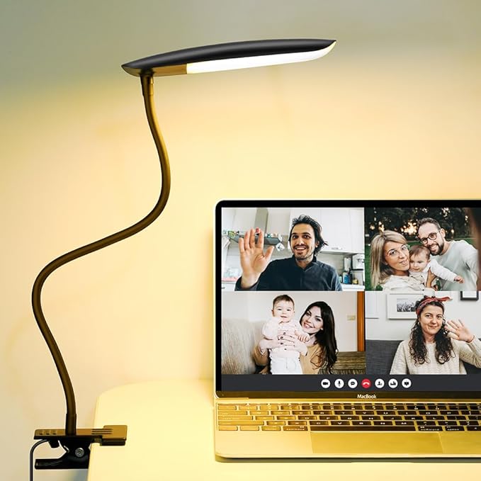 Clip on Lamp USB Reading Light 3 Color Modes 3000-6000K and 10 Brightness 8W 40 by LiFMIRA