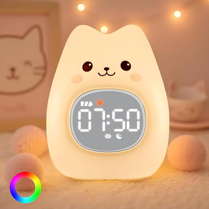 Cat Alarm Clock with Night Light by Aokpsrt