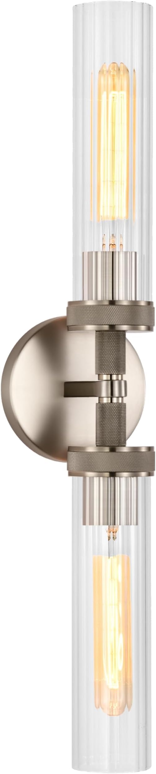 LaLuLa Brushed Nickel Vanity Lights – 2-Light Hardwired Bathroom Light Fixtures by LaLuLaLighting