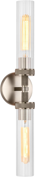LaLuLa Brushed Nickel Vanity Lights – 2-Light Hardwired Bathroom Light Fixtures by LaLuLaLighting