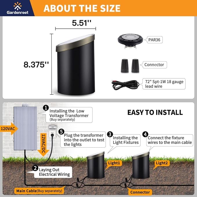 Gardenreet Outdoor Low Voltage Well Lights - Image 5