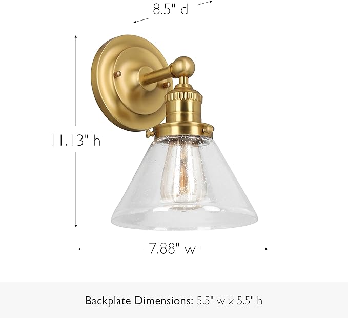 Design House Augustin Wall Sconce, Seeded Glass Warm Glow, Up/Down Glow - Image 3