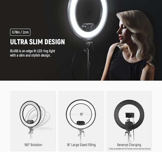 NEEWER RL45B 18" Edge Lit Desk Ring Light - Image 8
