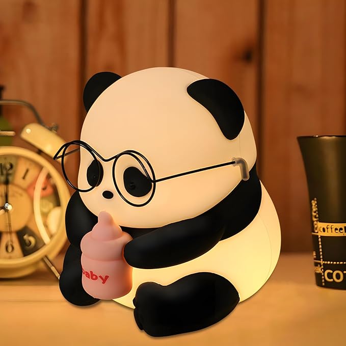 Cute Panda Night Light, LED Novelty Animal Night Lamp, 3 Level Dimmable Nursery by HPYDIY