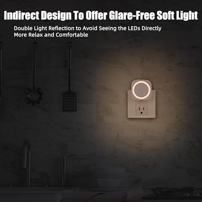 LED Night Lights Plug into Wall, Indirect Soft Dimmable Night Light - Image 3
