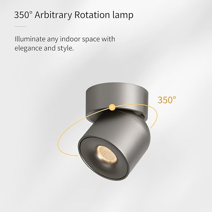4 Packs LED Dimmable Adjustable 360°Ceiling Spotlight Directional Light Surface - Image 3