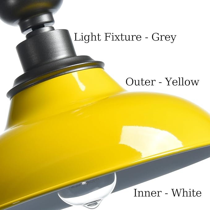SAMTEEN Industrial Semi Flush Mount Ceiling Light 1-Light Barn Light Fixture - Image 5