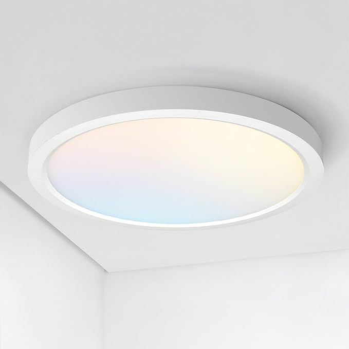 ASD LED 18" Round Flush Mount Ceiling Light Fixture, Low Profile Surface by ASDLightingCorporation