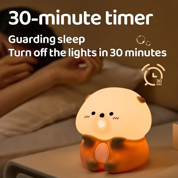 Sea Otter Night Light for Kids, Rechargeable Bedside Touch Lamp, - Image 3