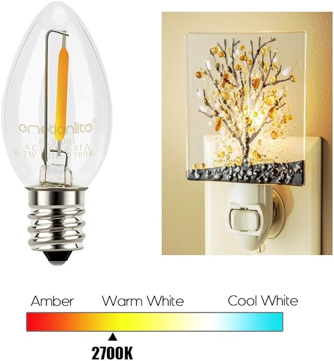 Emotionlite Night Light Bulbs, C7 Candelabra Bulb, LED Light Bulbs - Image 4