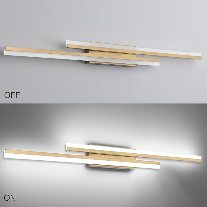 PRESDE 48 Inch LED Bathroom Light Fixtures Over Mirror Brushed Gold Vanity - Image 6