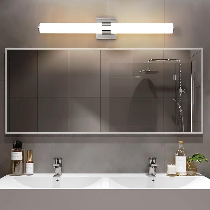Bathroom Vanity Light Fixtures 31IN Brushed Nickel Bathroom Lights Over Mirror - Image 3
