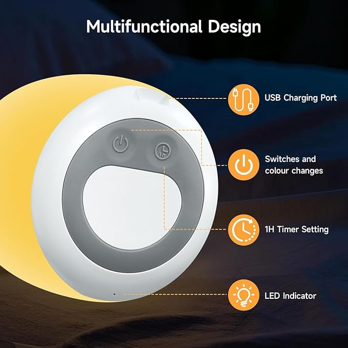Night Light for Kids, Night Light for Baby Nursery, Color Changing&Dimmable - Image 4