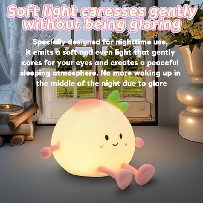 Little Peach Butt Night Light, 7-Color Changing Silicone Nursery Lamp - Image 6