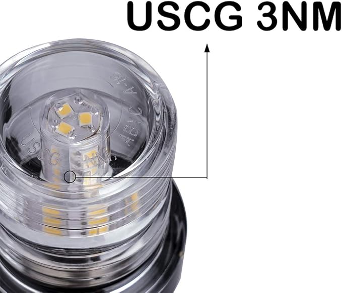 Young Marine Boat Anchor Light 3-Nautical Mile White LED Fold Down Stern Light - Image 5