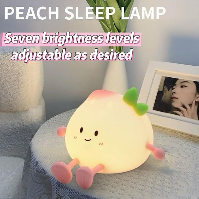 Little Peach Butt Night Light, 7-Color Changing Silicone Nursery Lamp - Image 4