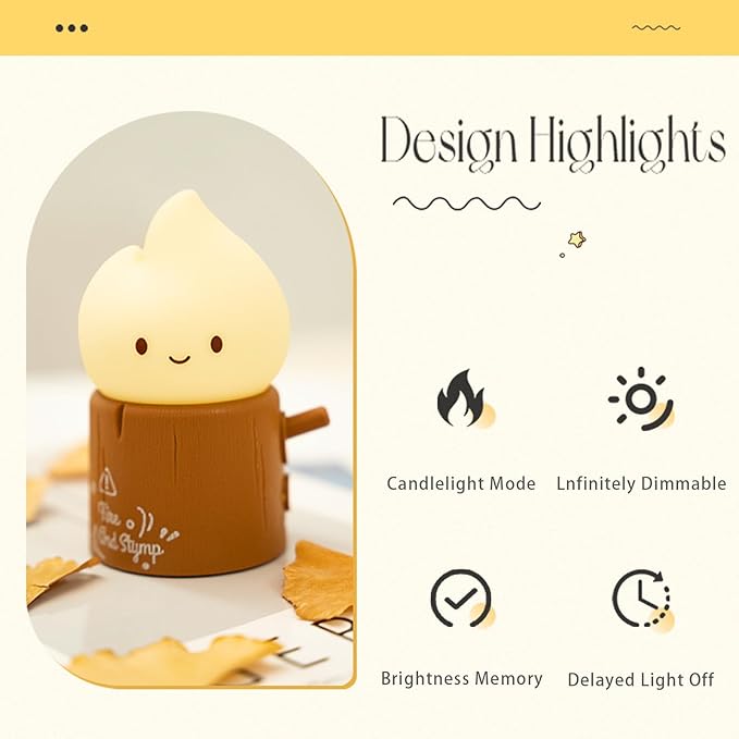 Ghost Campfire Night Light, Flamess Candle Lamp, Fire Lamp, Small Cute Night - Image 6