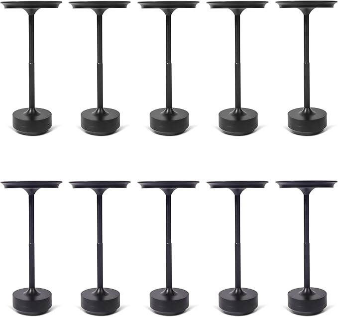 10 Pack - Black Rechargeable Cordless Table Lamps, Portable LED Desk Lamps - Image 8