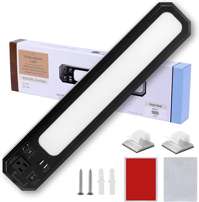 18inch Plug-in Under Cabinet Lighting, 1000LM Led Under Counter Light - Image 8